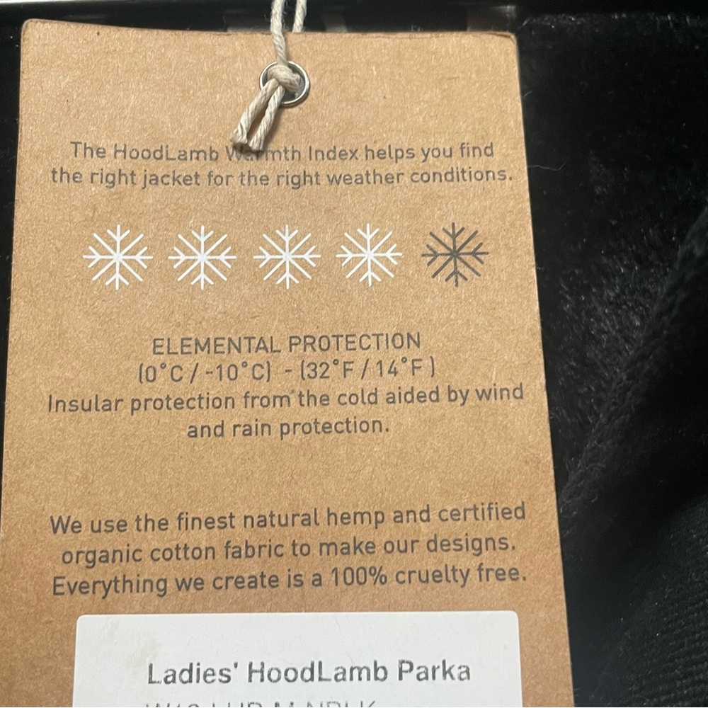 Hoodlamb Hemp Tailors Women’s Parka in Nightwatch Black Size Medium Vegan - Picture 13 of 16